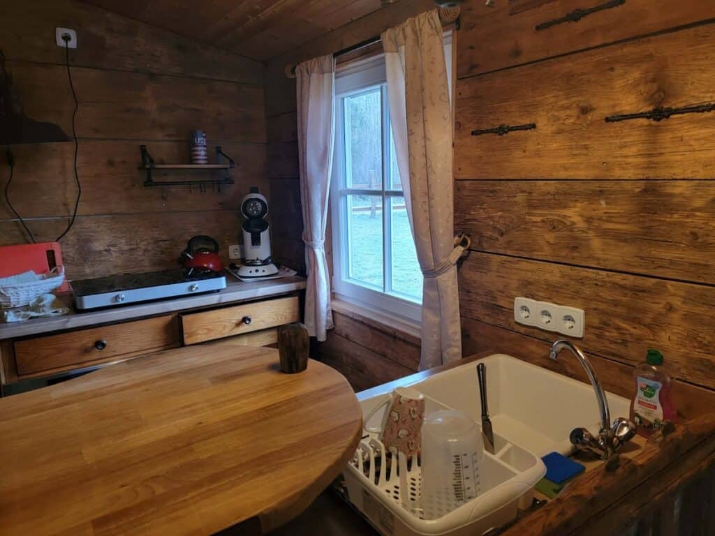 Where to Stay in Rothenburg ob der Tauber: Best Picks for Every Traveler 4 The kitchen in the room at the Old West Ranch in Windelsbach