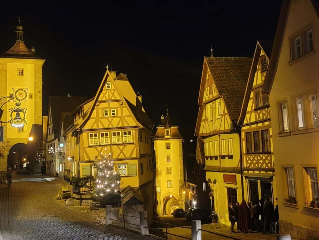 Where to Stay in Rothenburg ob der Tauber: Best Picks for Every Traveler 7 The Plonlein in Rothenburg at night