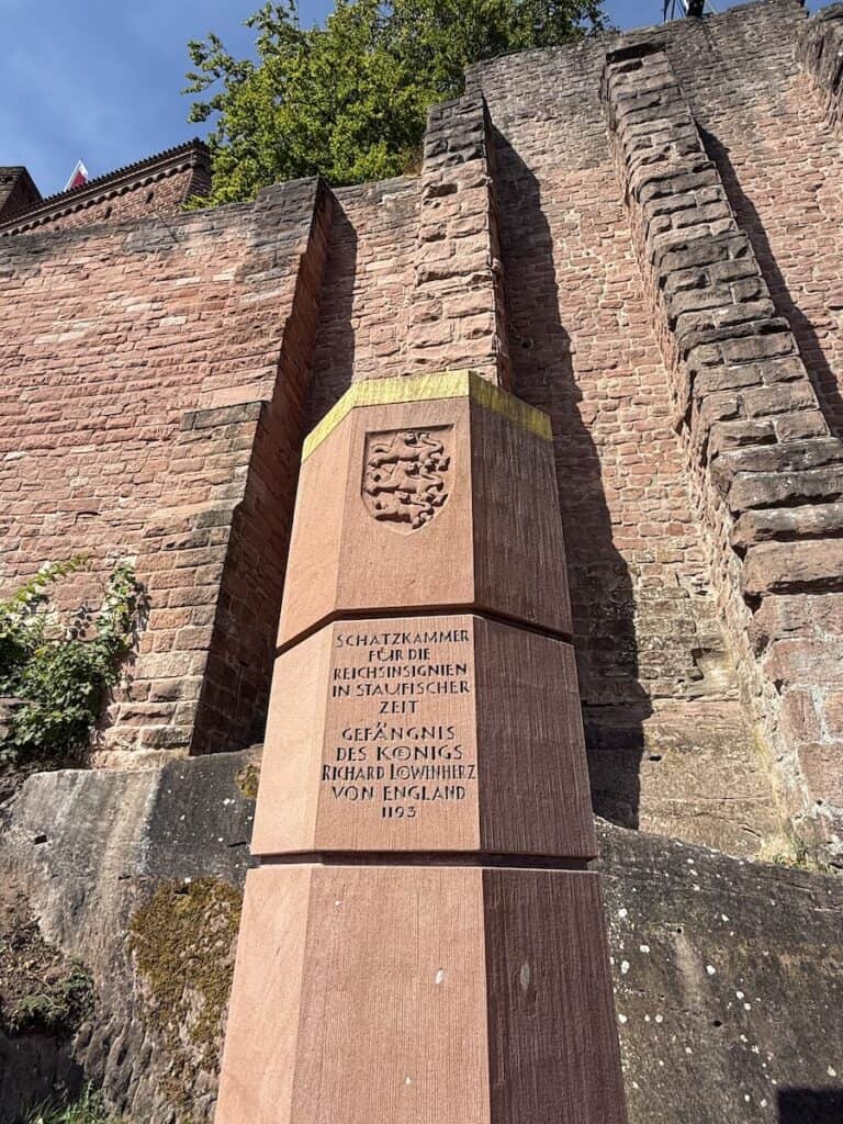 Burg Trifels: Is it Worth the Climb? 11 A carved monument recognizing Richard the Lionheart's imprisonment in Burg Trifels