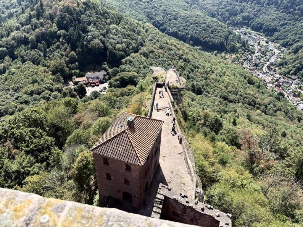 Burg Trifels: Is it Worth the Climb? 13 View of the observation deck from the tower at Burg Trifels